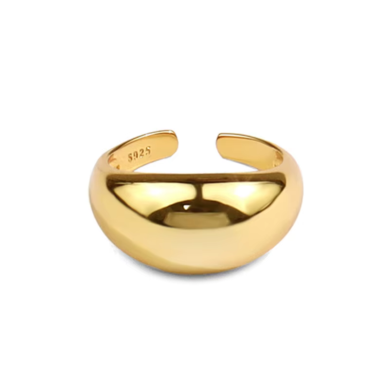 VENTFILLE – bague en argent Sterling 925 pour femmes et hommes, bague géométrique lisse, réglable, b