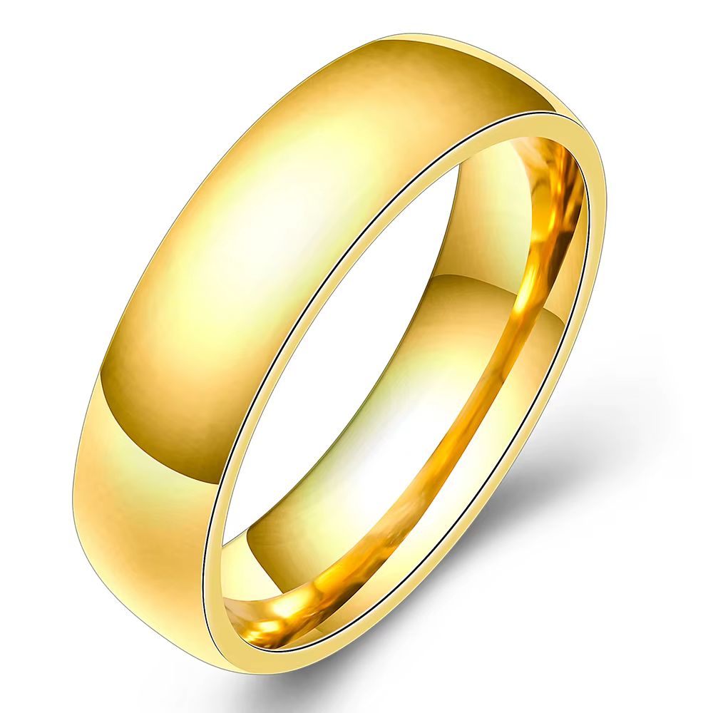 Bague de mariage couleur or pour femmes et hommes, bijoux en acier inoxydable, bagues de fiançailles