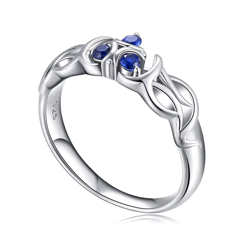 Helpda-Bague de fiançailles en argent regardé 925 avec saphir Zora, Tears of the Kingdom