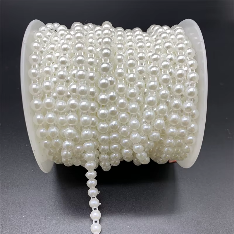 2yards 4mm 6mm 8mm 10mm blanc ivoire demi-rond perles d'imitation chaîne guirlande fleurs perles acr