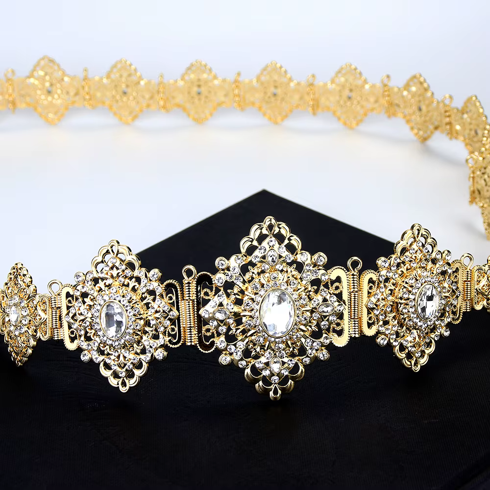 Sunspicems-Ceinture Chic en Argent pour Femme, Bijoux de Mariage, Caftan, Clip, JOAdjustable