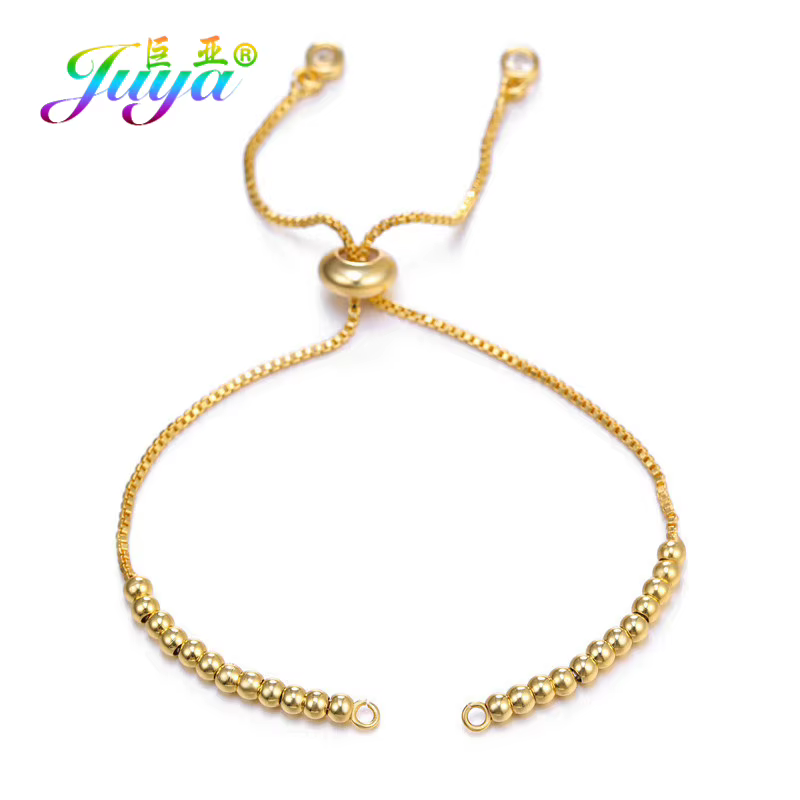 Juya-connecteur de charme pour Bracelet boucle d'oreille, coque de couleur or/argent, fournitures, b