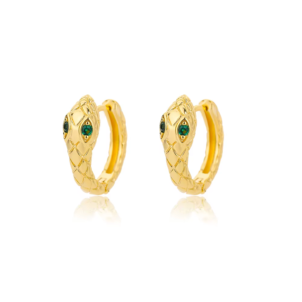 Boucles d'oreilles serpent en Zircon pour femmes, couleur argent gothique, tendance, Piercing, bijou
