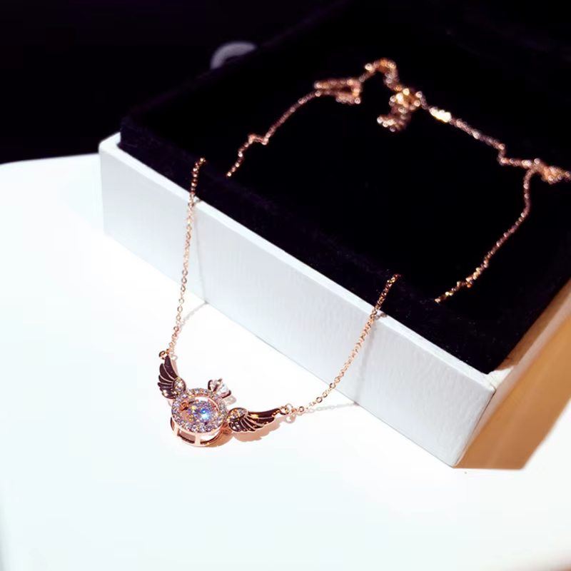 Collier à ailes d'angle en Zircon Super brillant pour femmes, ras du cou élégant avec strass de luxe