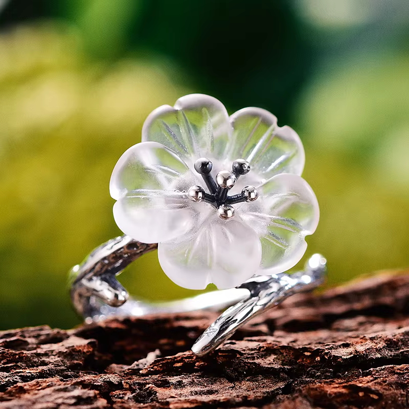 Lotus Fun – bague ouverte en argent Sterling 925 pour femmes, pierres précieuses naturelles, bijoux 