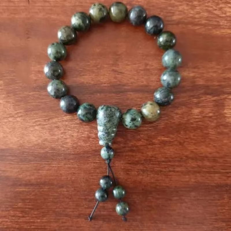 Bracelet en pierre de Jade tibétain naturelle, médecine roi, trésor, météorite tibétaine, bijoux eth