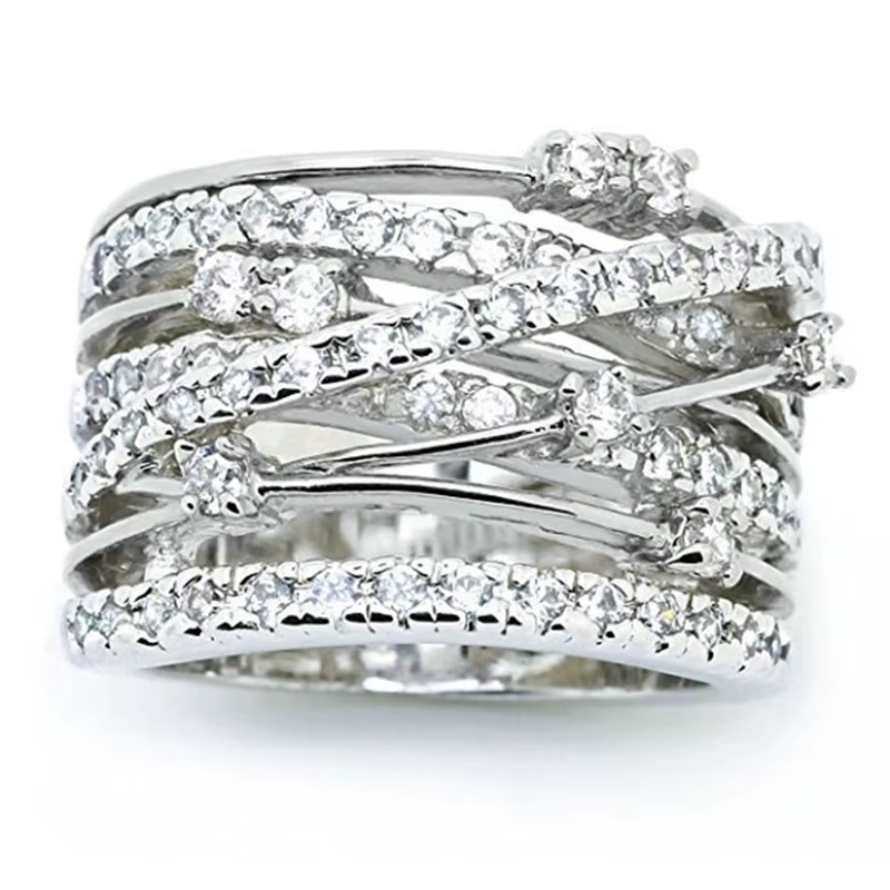 Bague en argent Sterling 925 incrustée de Zircon AAAAA entrelacé pour femme, bijoux de charme, cadea