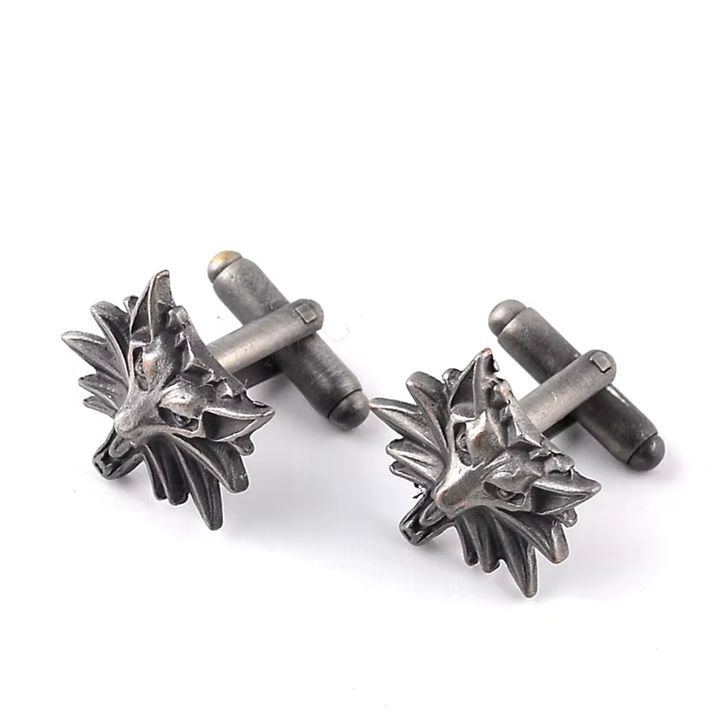Boutons de manchette avec pendentif, jeu de chasse sauvage, film, loup, pour les Fans, pour hommes