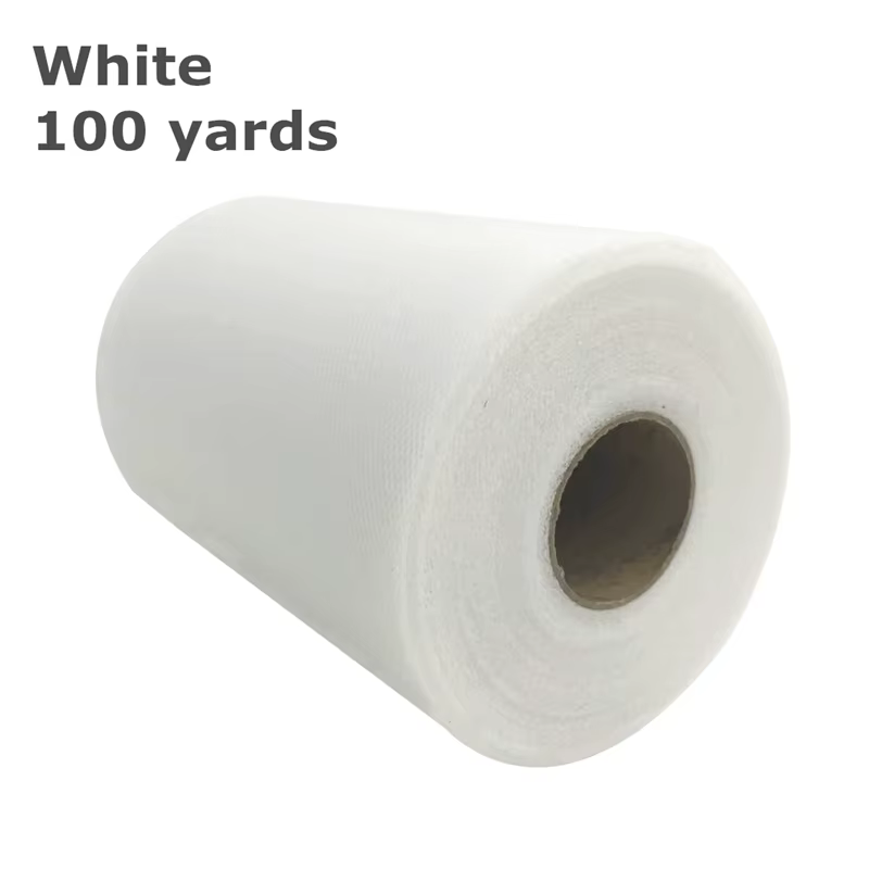 Rouleau de Tulle blanc rose 15cm x 100yards, rouleau de décoration de mariage, bobine de tissu, robe