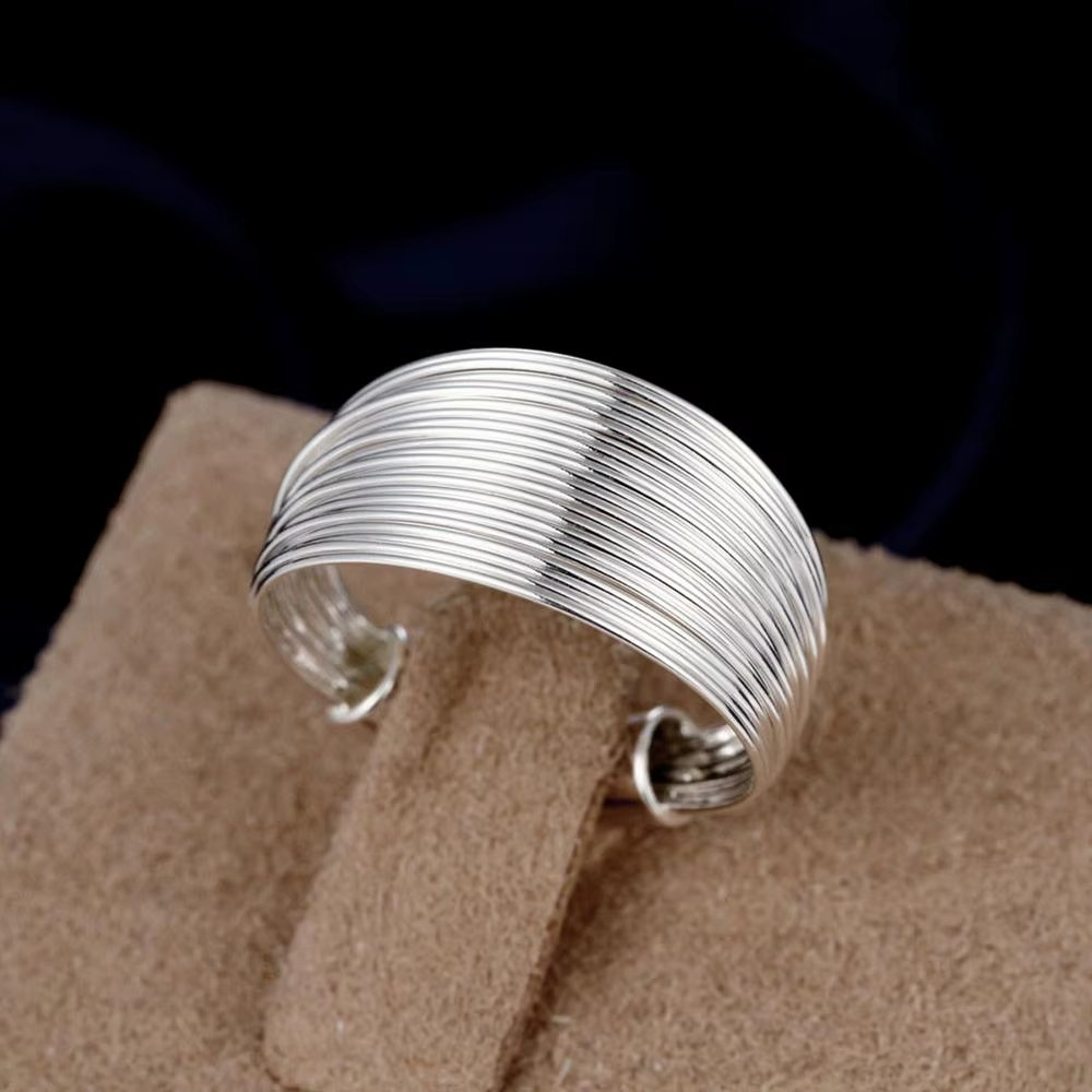 Bague de fiançailles plaquée argent pour femme, bijoux pour patients de mariage, taille réglable, ba