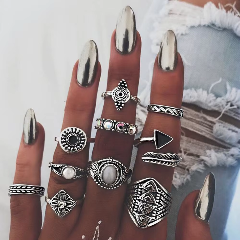 Meyfflin Vintage Knuckle bague ensemble pour femmes mode Anel Aneis Bague Femme pierre Midi bagues B