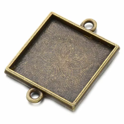 Onebeading-Cabochons carrés 25x25mm, 5 pièces, cadre, lunette, pendentif, connecteur, bricolage, acc