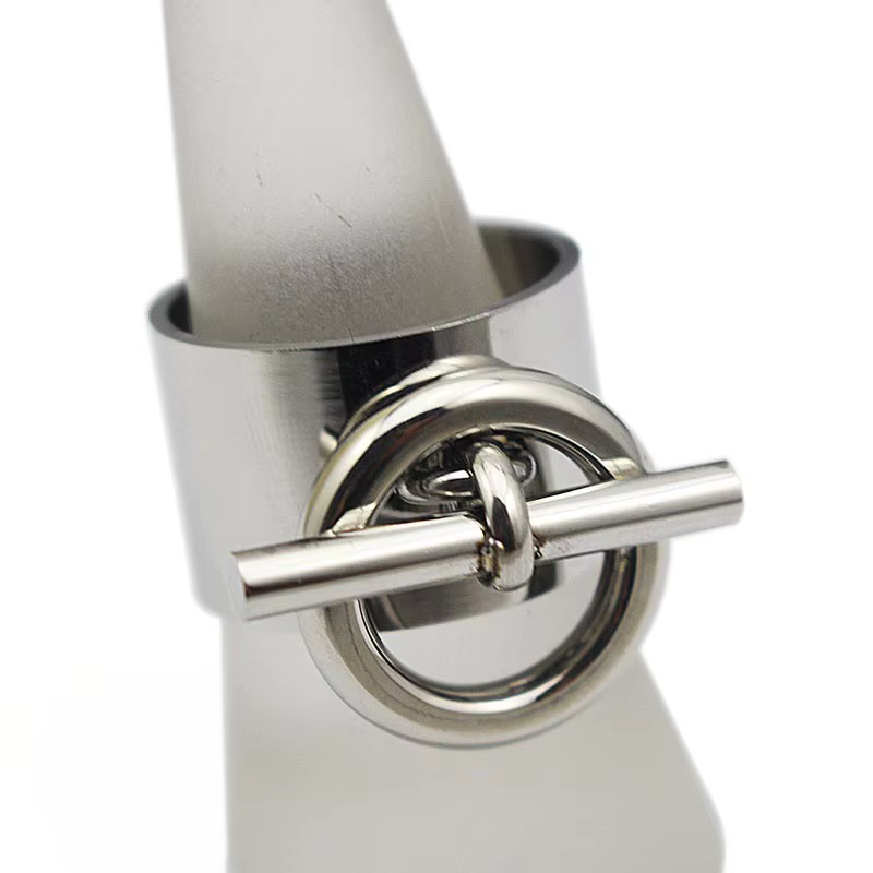 Bague à nœud de 15mm de largeur pour femmes, pendentif unique, en acier inoxydable 316L et métal, co