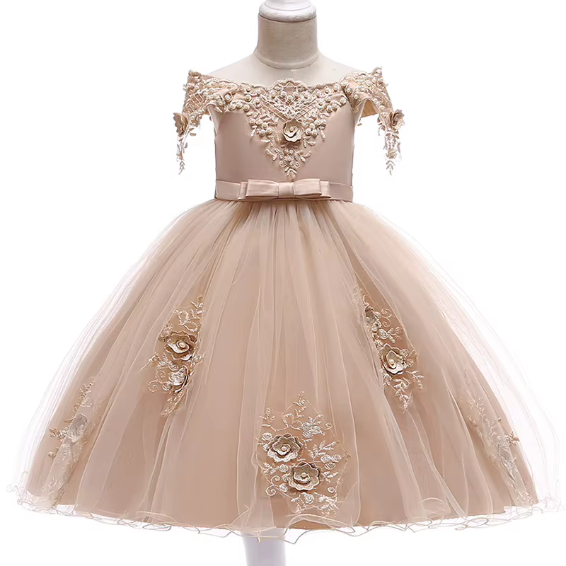 Robes de fête de première communion pour filles, robe de demoiselle d'honneur d'été pour mariages, c