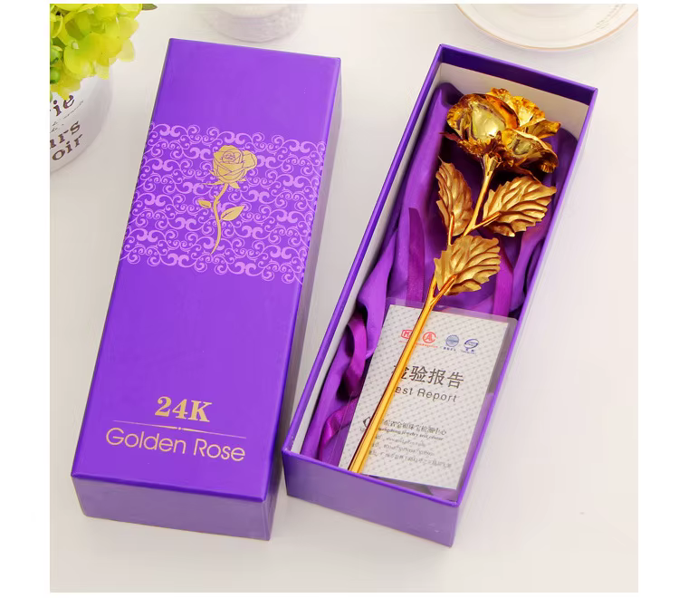 Meilleur cadeau pour petite amie, rose dorée, décoration de mariage, fleur dorée, cadeau pour la Sai