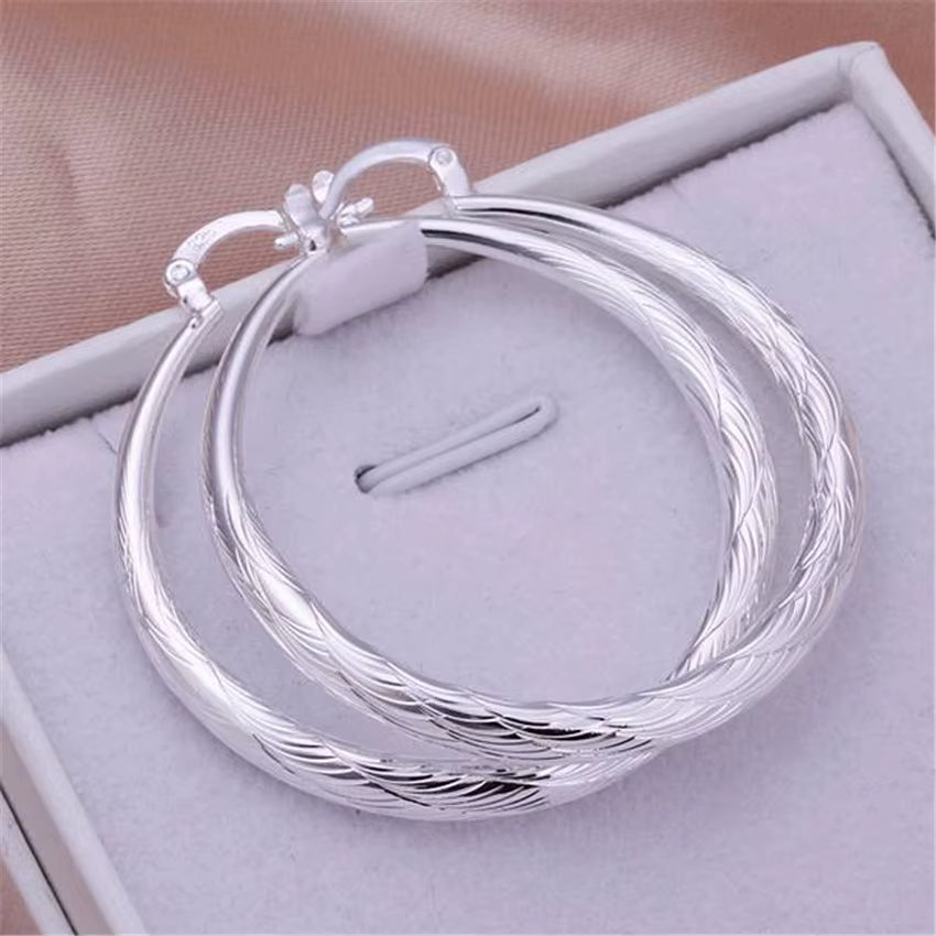 Boucles d'oreilles en argent plaqué pour femmes, bijoux rétro, crochet, meilleur cadeau pour fête de