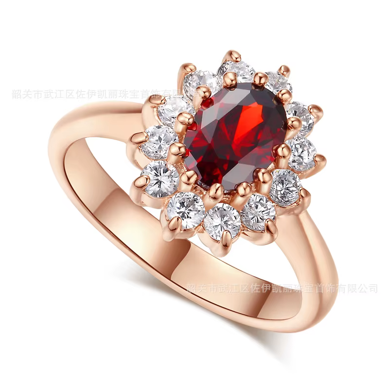 CC princesse Diana anneaux pierre bleue couleur argent bijoux de mode mariée mariage fiançailles fêt