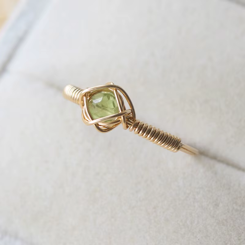 Bague naturelle faite à la main, bijoux remplis d'or, cadeau d'anniversaire, style Boho, bagues pour