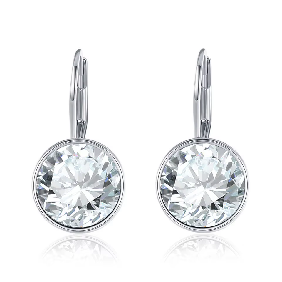Boucles d'oreilles colorées en cristaux de mode avec breloque plaquée couleur Rhodium pour femmes, b