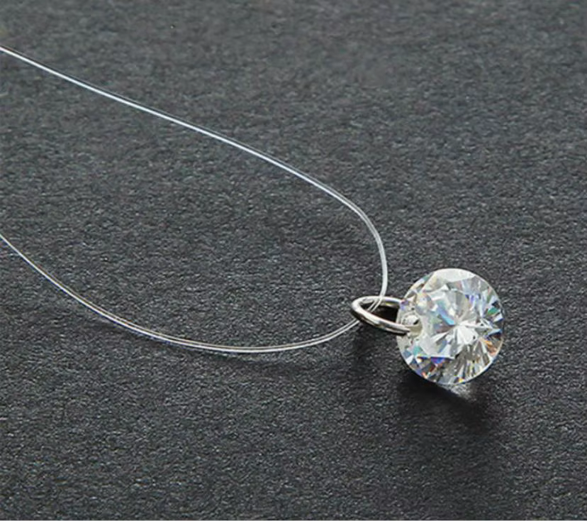 2019 femme nouveau coeur étoile collier météorite pendentif Transparent ligne de pêche Invisible fem