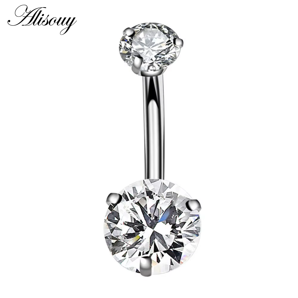 Alisouy – anneau de nombril en cristal de Style Zircon AAA, nouvelle marque, bijoux de corps, Pierci