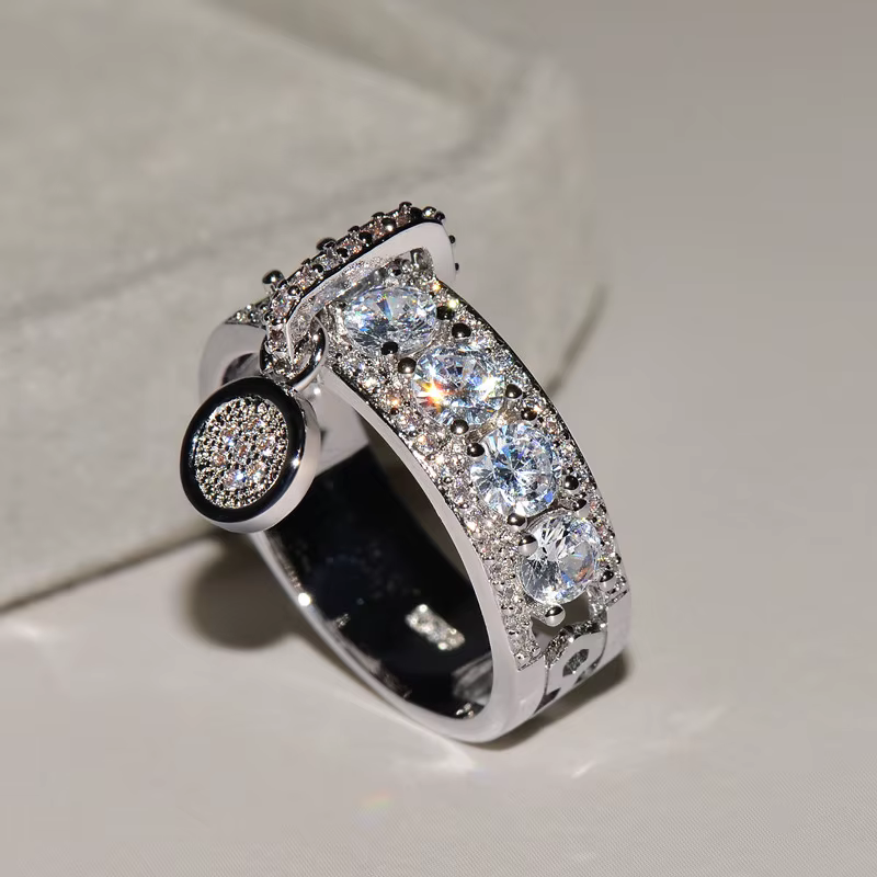 Bague de fiançailles remplie d'or rose vintage pour femmes, matiques de mariage, bijoux de luxe, bla