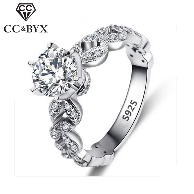 Bagues de fiançailles de mariage pour femmes, 1.5 carat, contre-indiqué, or blanc, document de mode,