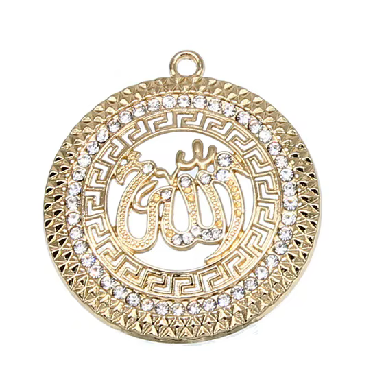 Bijoux musulmans Allah pour femmes, 3 nouvelles marques, collier, accessoires, pendentif rond en or,