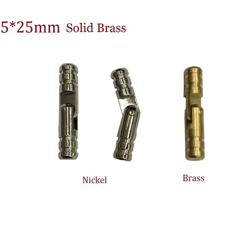 Charnière de baril en laiton massif de 5x25mm, 50 pièces, pour bijoux poitrine cadeau vin boîte à mu