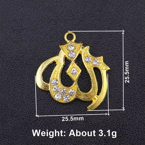 Juya-Bijoux islamiques faits à la main avec biscuits Cz, or, argent, document Allah, breloques, four