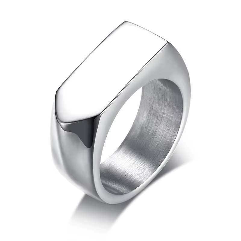 Bague plate en acier inoxydable pour homme, bijoux masculins, Style West Band