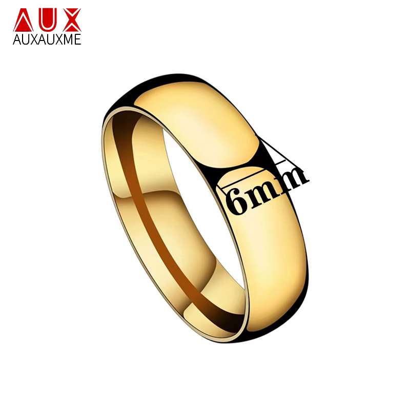 Auxauxme brillant zirconique amoureux bagues de fiançailles en acier inoxydable graver nom Date bagu