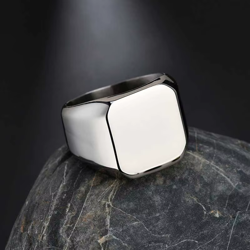 Nextvance personnalisé graver chevalière Bague carré grande largeur bande Bague nom Photo cadeau per