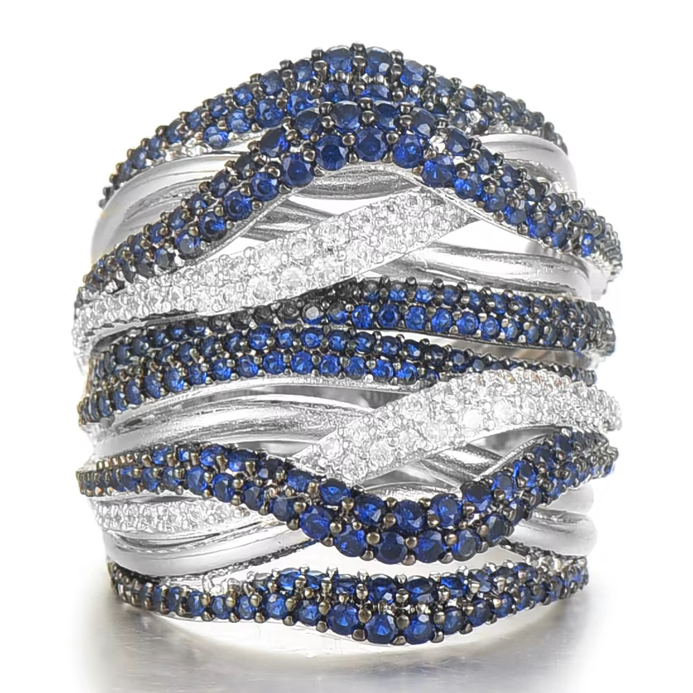 Missvikki-Grande bague multicolore de luxe pour femmes, matiques de mariage nobles, cubique complet,