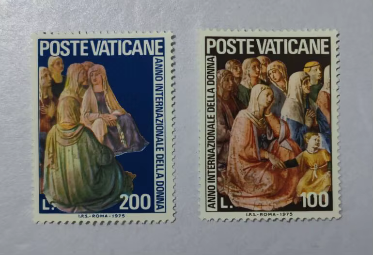 A16 2 pièces, Vatican, 1975, collection de timbres-poste