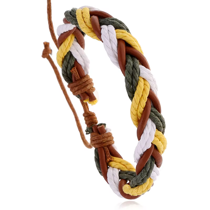 Bracelets en cuir véritable pour femmes et hommes, Style bohémien, corde, chaîne tissée, perles, bij