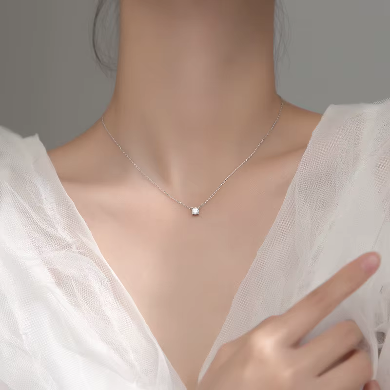 La Monada-Collier Minimaliste en Argent Fin 4.8 pour Femme, Bijoux de Cou à la Mode, Pmot925, 38 + 9