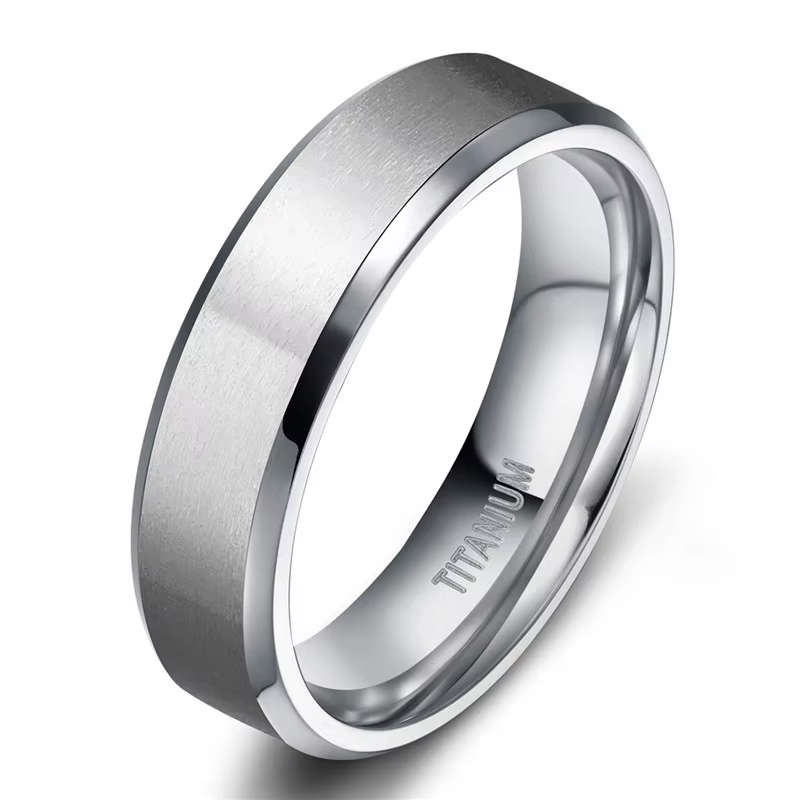 Tigrade 4/6/8/10mm couleur argent hommes bague en titane brossé homme alliance bagues de fiançailles