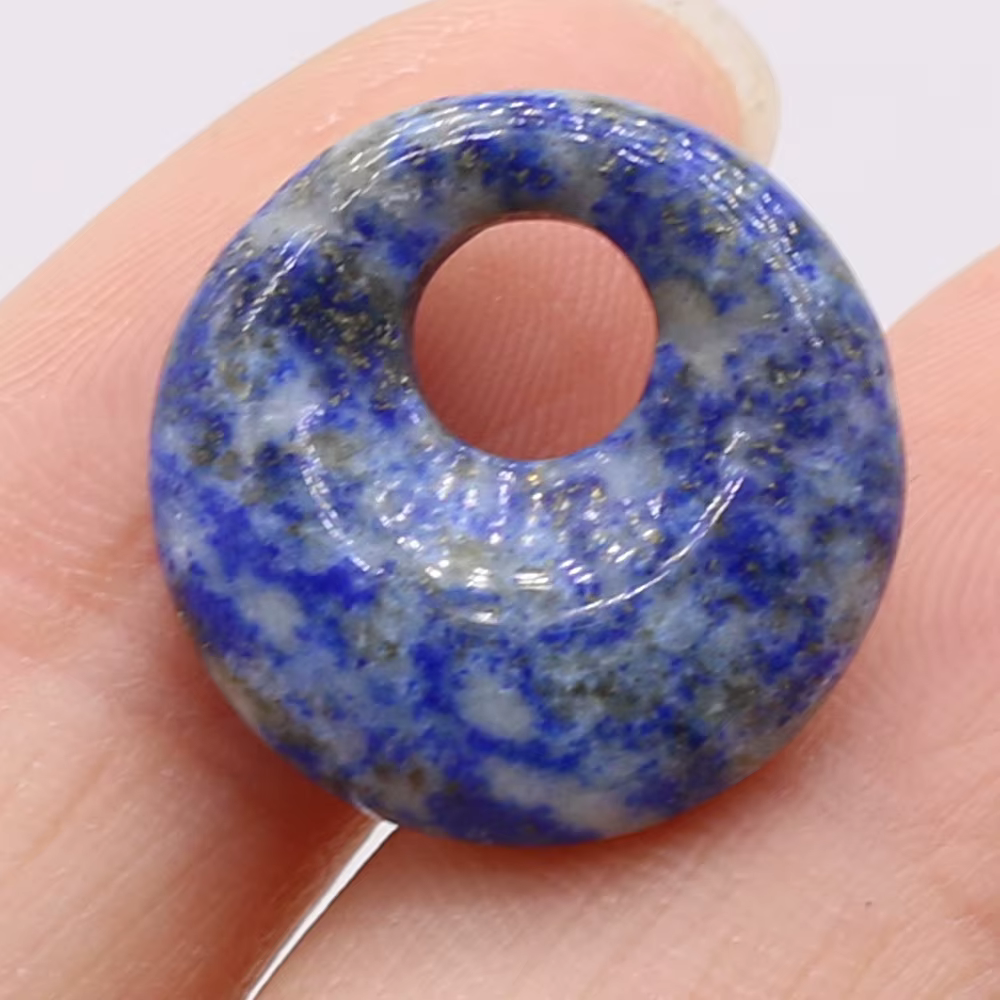Pendentif en pierre naturelle, pierres semi-précieuses rondes, grand trou, breloques exquises pour l