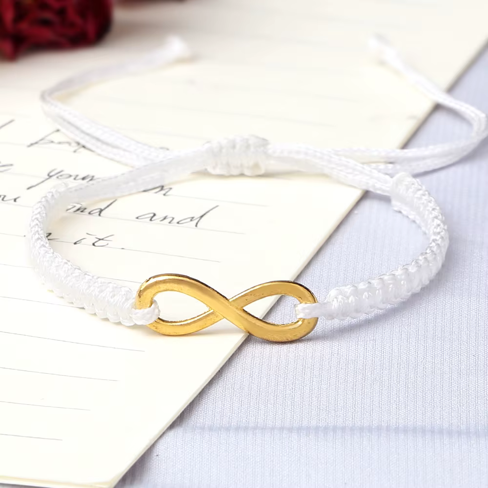 Bracelet infini pour Couple, breloque, corde tressée à la main, réglable, pour femmes et hommes, ami