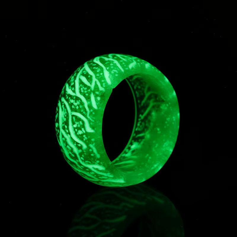 Bague en résine lumineuse colorée pour femmes et hommes, bijoux fluorescents qui brillent dans la nu