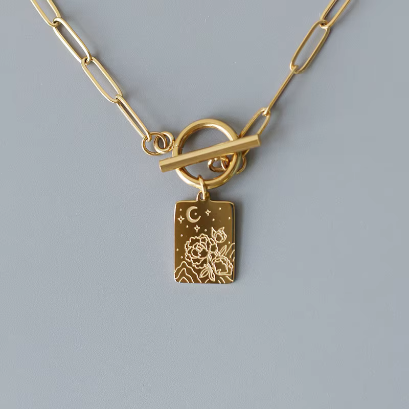 Amaiyllis-Collier en or 18 carats pour femme, fleur, étoile, OT strucJOClavicle, collier de déclarat