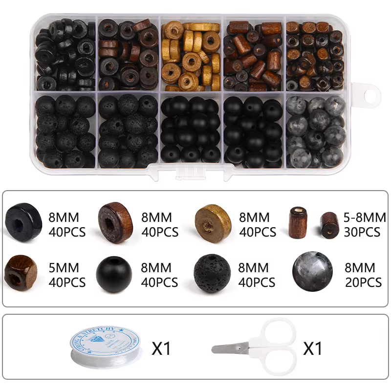 Kit de perles naturelles 7 chakras, bijoux faits à la main, perles rondes en pierre de 8MM avec Kit 