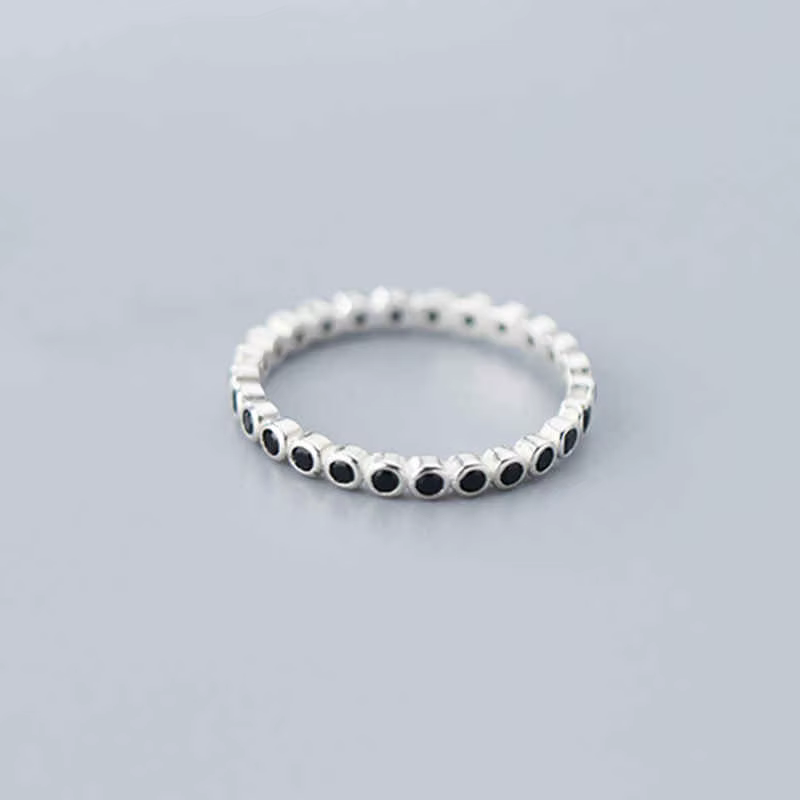 INZATT-Bague ronde minimaliste en argent regardé 925% pour femme, bijoux fins, accessoires mignons, 