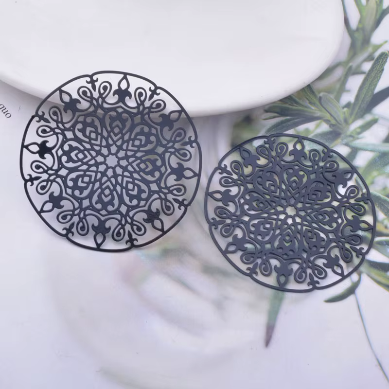 Grande breloque ronde peinte, 30 pièces, 45mm, pendentif, bricolage, bijoux, accessoires pour boucle