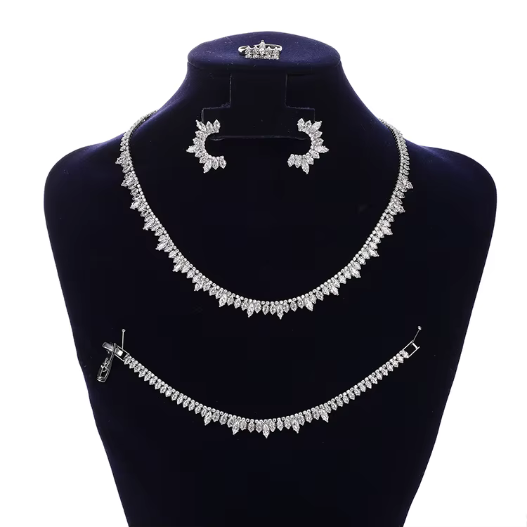 Parure De Bijoux pour mariée, ensemble De Bijoux, Vintage, classique, fiançailles, collier, bague, b