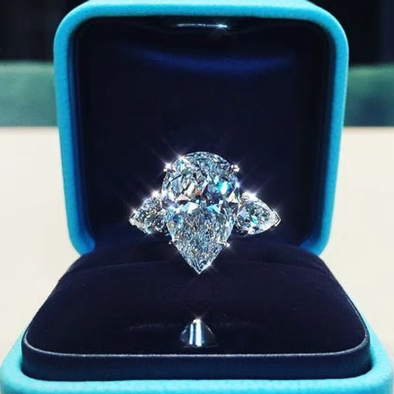 Huitan – bagues de luxe en cristal goutte d'eau CZ, bague de fiançailles pour femme, cadeau de maria