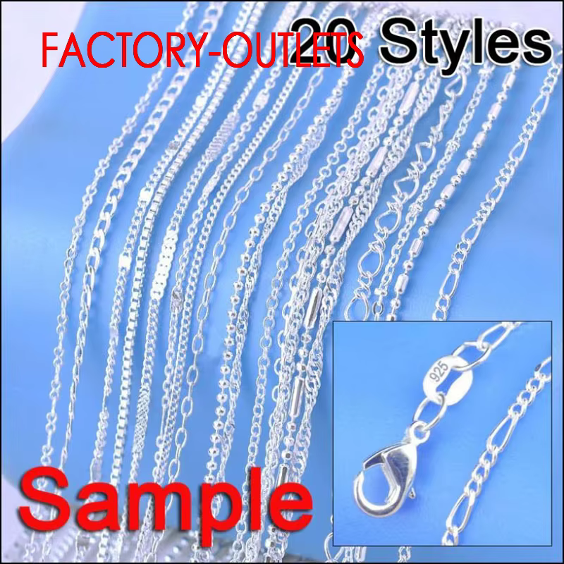 Collier en argent Sterling 925 véritable pour femmes, bijoux à la mode, 20 Styles différents, 18 pou