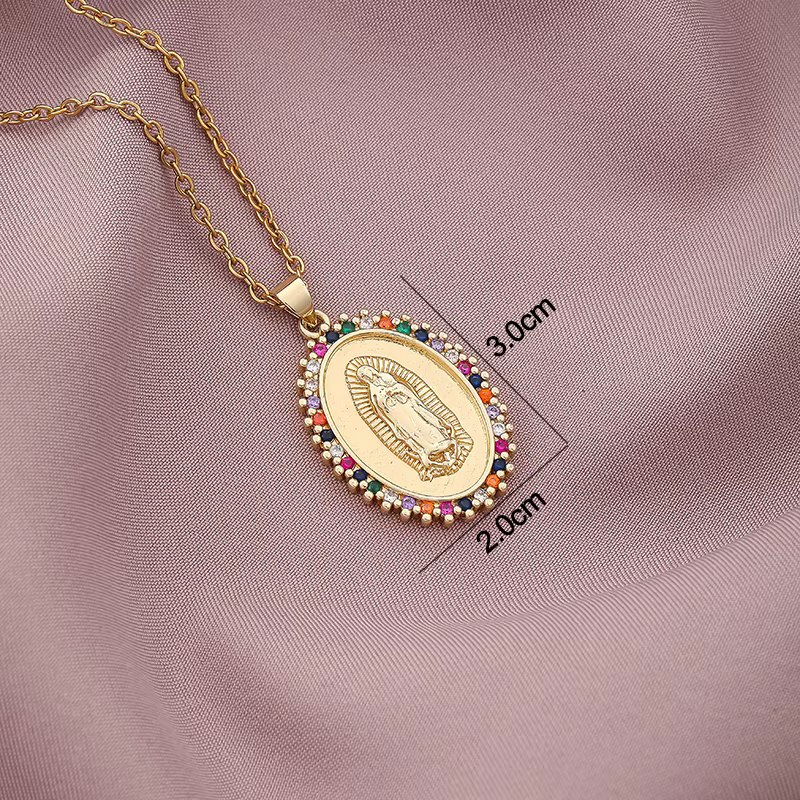 Collier pendentif Sainte Cubique de la Vierge Marie pour Femme, Couleur Or, Bijoux Religieux, Cadeau