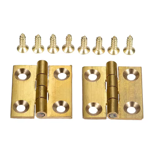 Charnières de porte en laiton couleur or, 2 pièces, pour décor, pour boîte à bijoux, cadeau, Vintage
